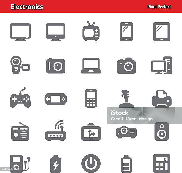 Electronics Icons Stock Illustration - Download Image Now - Home Video Camera, Leisure Games, Laptop