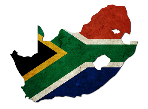 Map of South Africa with flag