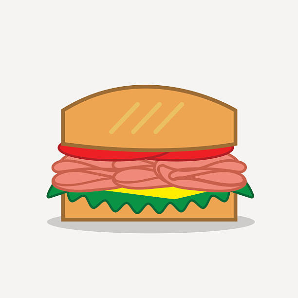 illustrazioni stock, clip art, cartoni animati e icone di tendenza di panino - sandwich turkey cold cuts snack