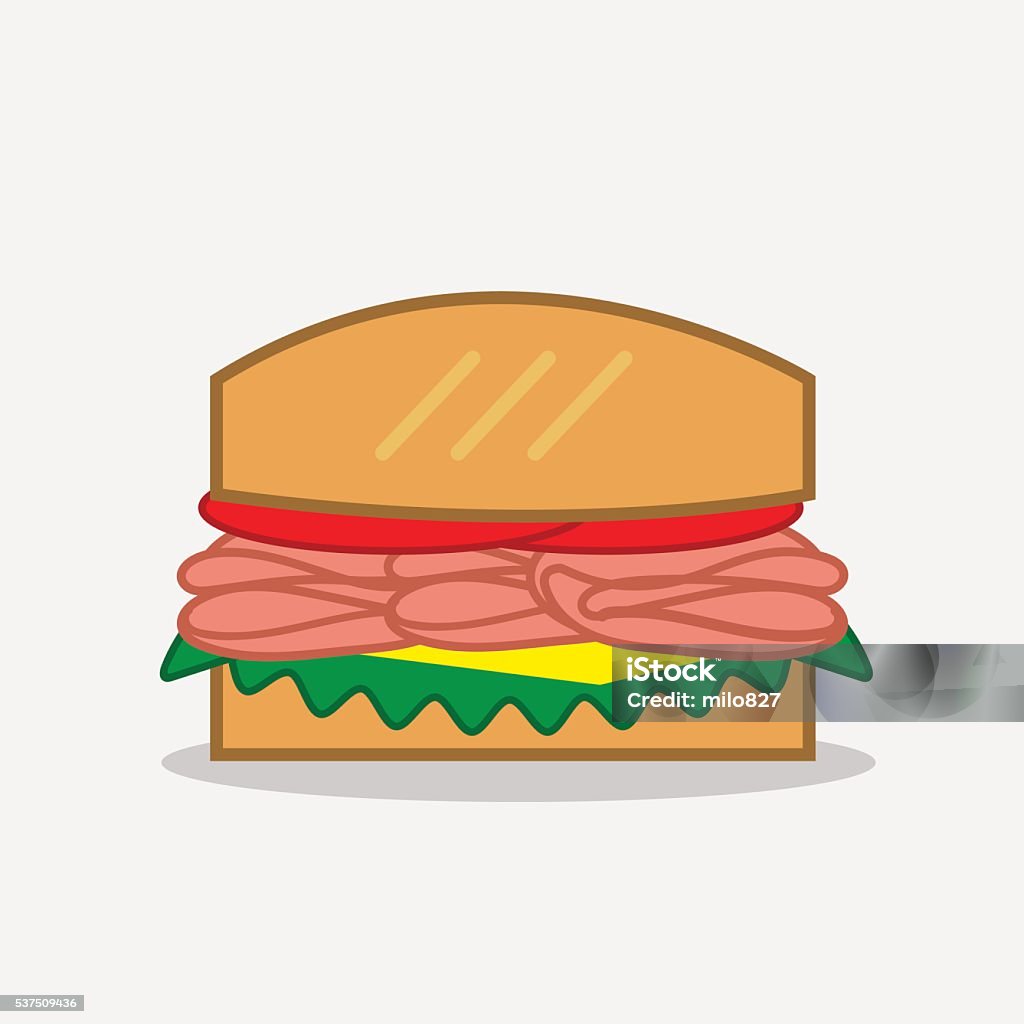 Deli Sandwich Deli sandwich with meat and lettuce Sandwich stock vector