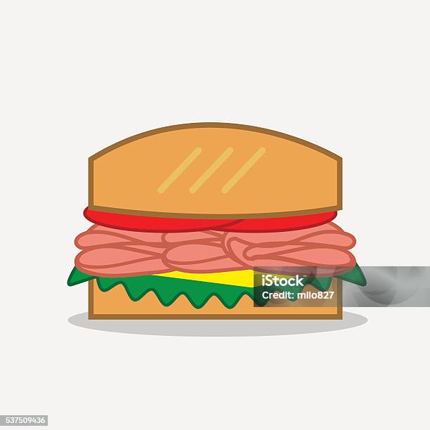 Deli Sandwich Stock Illustration - Download Image Now - Sandwich, Illustration, Submarine Sandwich