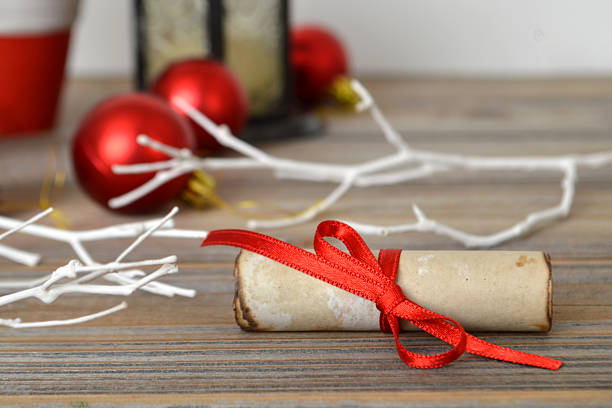 istock Letter for Santa tied with red ribbon 537509522