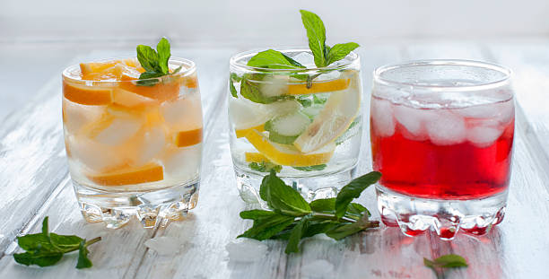 istock cocktail  juice and ice, cocktail with ice, lemon , mint 537511364