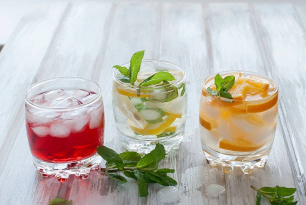 istock cocktail  juice and ice, cocktail with ice, lemon , mint 537511378