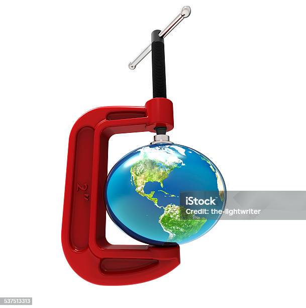 Earth Onder Pressure Stock Photo - Download Image Now - 2015, C-clamp, Clamp