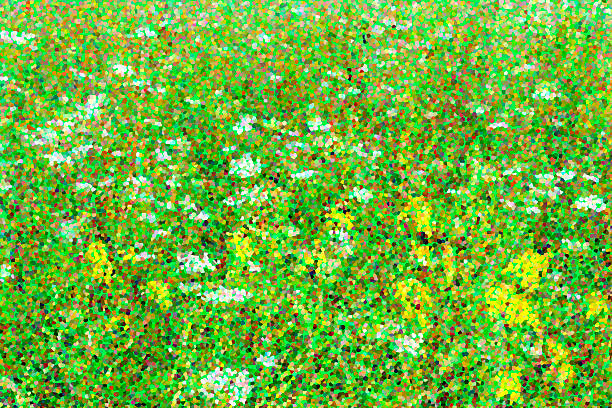 Decorative summery prairie abstract with light green background stock photo