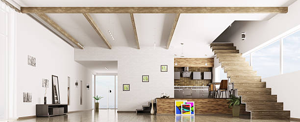 istock Interior of modern apartment panorama 537515815