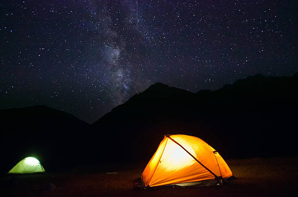 istock milky way above the mountains with tent highlighted 537517089