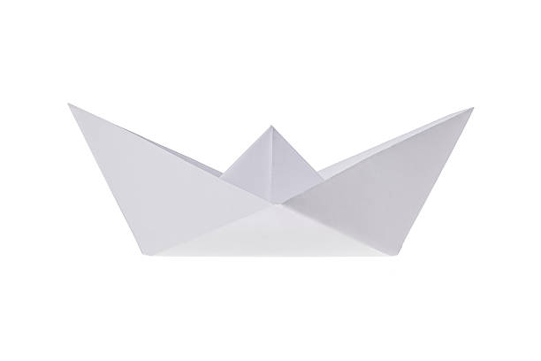 istock Folded ship, made out of paper on a white background. 537518423