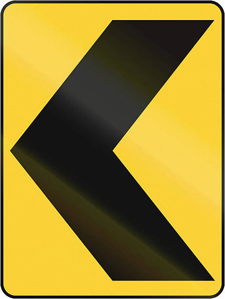 Chevron Alignment United states chevron alignment pointing to the left. road chevron warning signs stock pictures, royalty-free photos & images