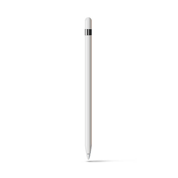 White tablet stylus graphic pencil stick isolated White tablet stylus isolated on white background. Digital input device. Graphic pencil for touch screen. Drawing pen tool for digitizer. Sketching stick style design. Computer electronic artist handle graphics tablet stock pictures, royalty-free photos & images