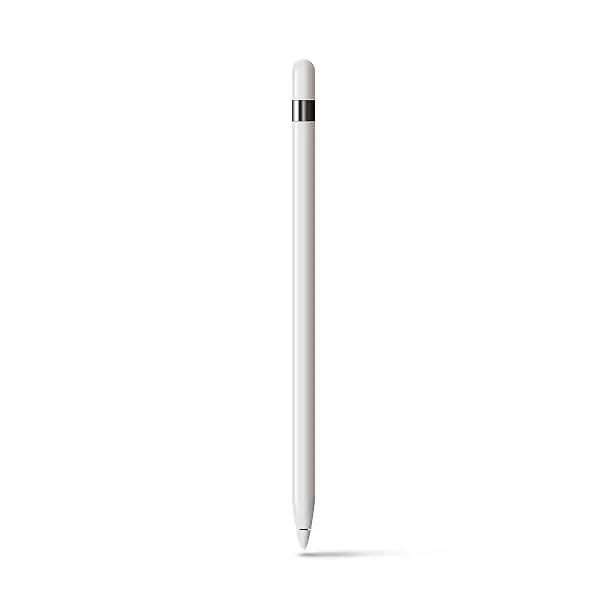 Photo of White tablet stylus graphic pencil stick isolated