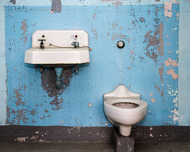 One bad bathroom Bathroom that is in horrible shape and very dirty grotesque stock pictures, royalty-free photos & images