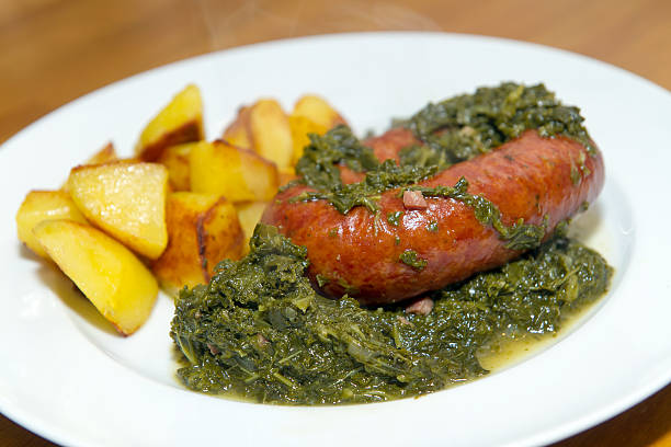 Kale with sausage and potatoes
