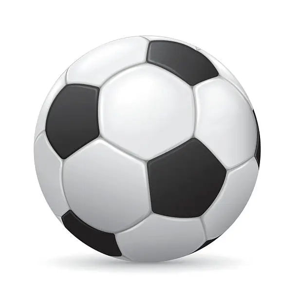 Vector illustration of Soccer ball on white background with shadow