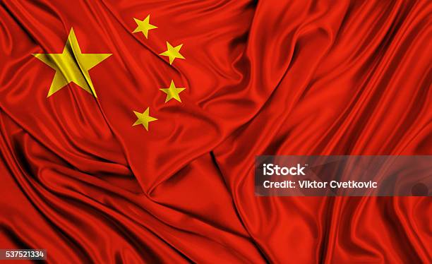 China Flag Silk Texture Stock Photo - Download Image Now - China - East Asia, Chinese Culture, Chinese Flag