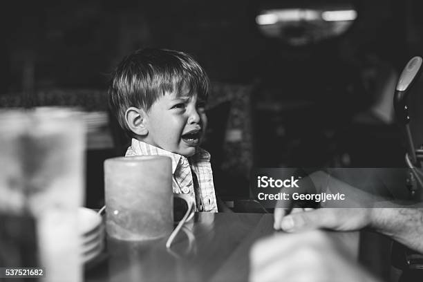 Someone Isnt Happy Stock Photo - Download Image Now - Baby - Human Age, Black And White, Boys