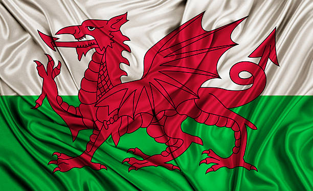 Wales flag - silk texture Wales flag - silk texture welsh flag stock pictures, royalty-free photos & images