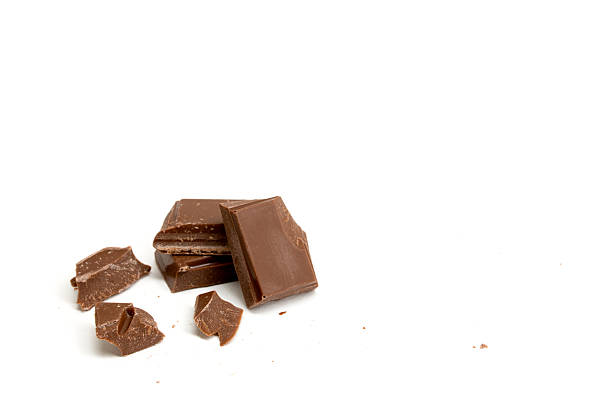 istock Pieces of chocolate isolated on a white background 537524592