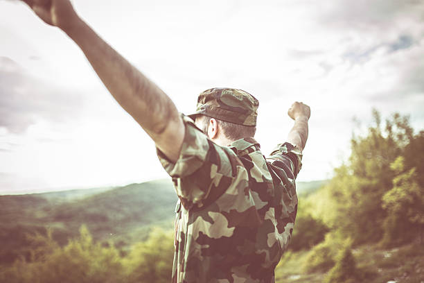 istock Soldier celebrating freedom 537526908