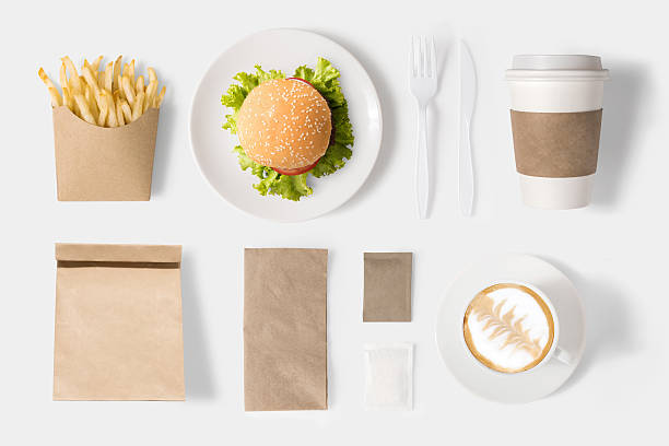 Design concept of mock up burger and coffee set
