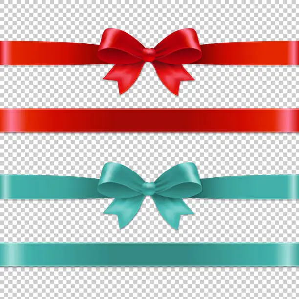 Vector illustration of Color Bows Collection