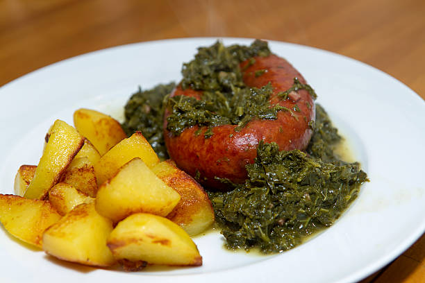 Kale with sausage and potatoes