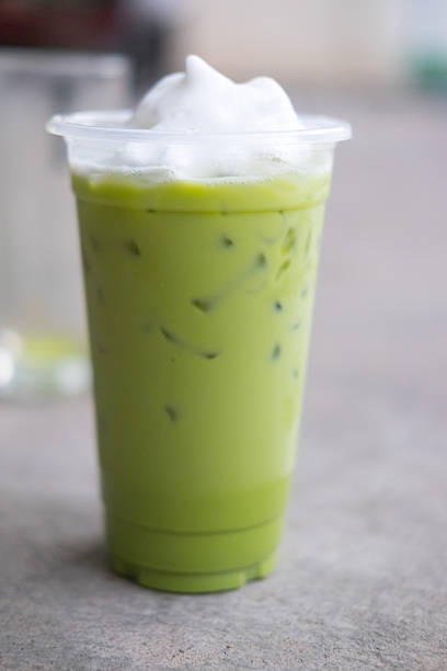 istock Green tea with whipped cream 537532790