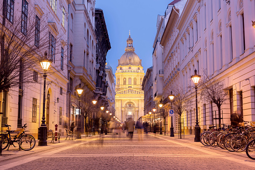 View of St Stephen's Basilica in Budapest.