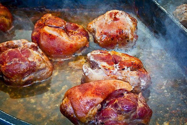 German grilled knuckle of pork with sauce