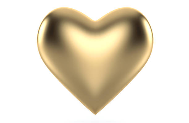 istock Golden heart isolated on white background 537535181