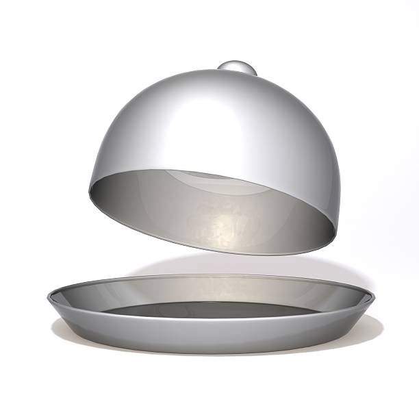istock Restaurant cloche with open lid 3d illustration 537535617