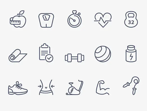 Vector illustration of Fitness icons