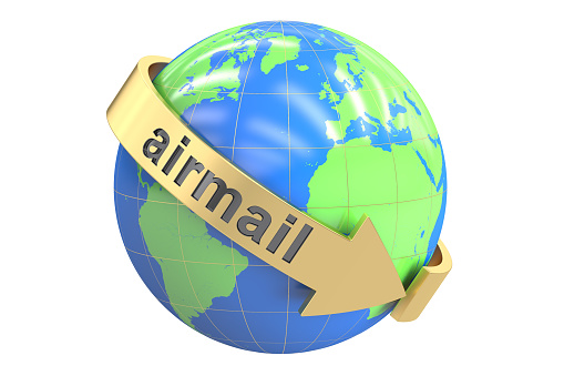 Global Airmail concept, 3D rendering isolated on white background