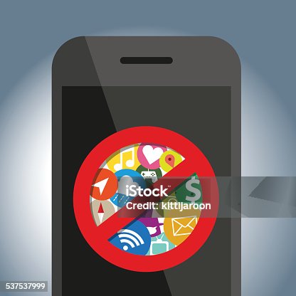 istock Signe icon do not use on mobile phone 537537999