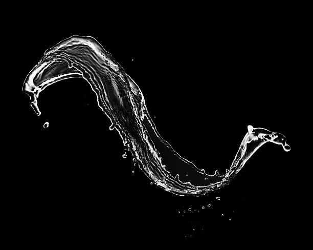 istock Blue water splash isolated on black background 537538394
