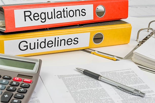 istock Folders with the label Regulations and Guidelines 537538901