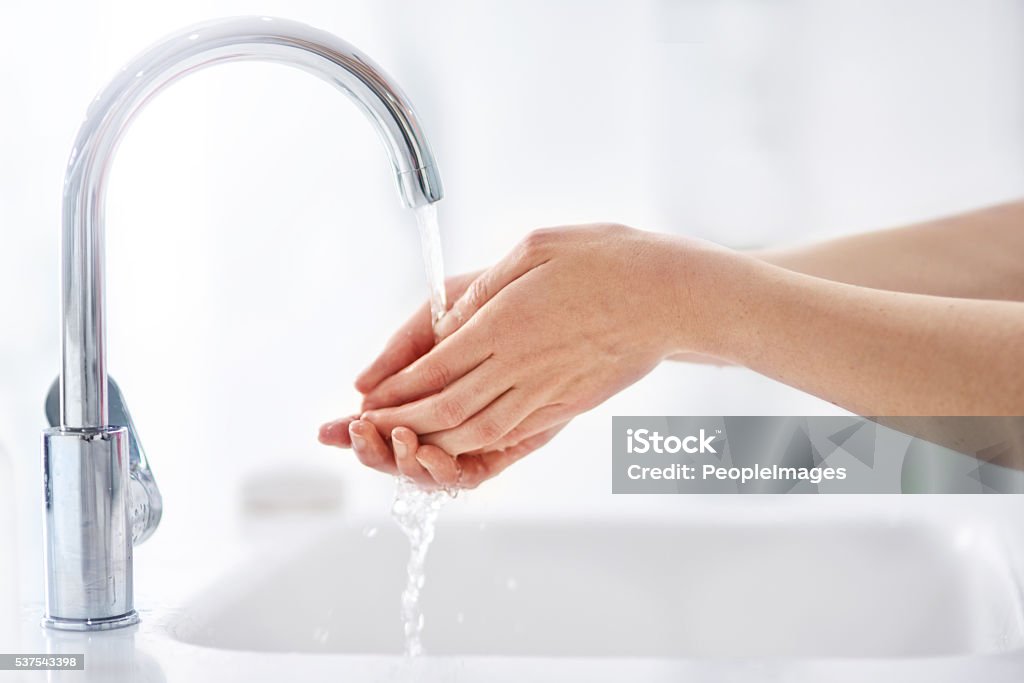 Halte deine Hände reinigen - Lizenzfrei Flüssigkeitshahn Stock-Foto
