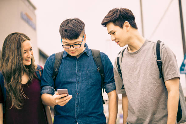 istock Social Media could be fun, Group of Students in Japan 537546456
