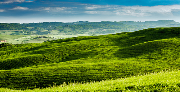 Typical landscape from Tuscany with green hills