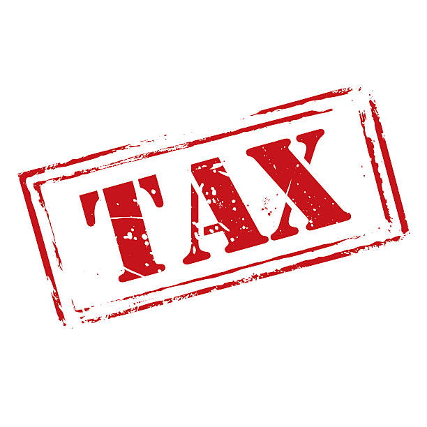 ilustraciones, imágenes clip art, dibujos animados e iconos de stock de vector sello rojo grunge de impuestos - tax form tax backgrounds finance