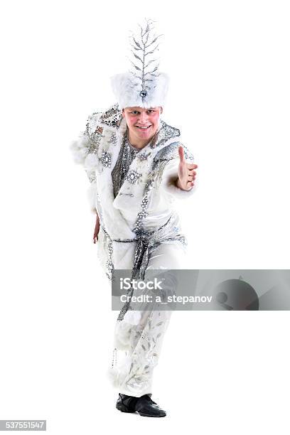 Dancer Man Wearing Carnival Snowflake Costume Dancing Stock Photo - Download Image Now