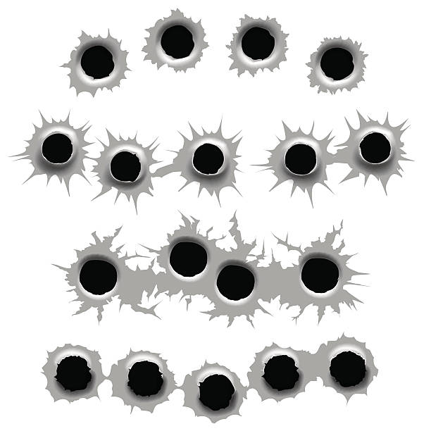 ilustrações de stock, clip art, desenhos animados e ícones de buracos de bala - bullet hole illustrations