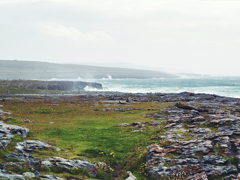 Ireland, view of cliffs in the Burren