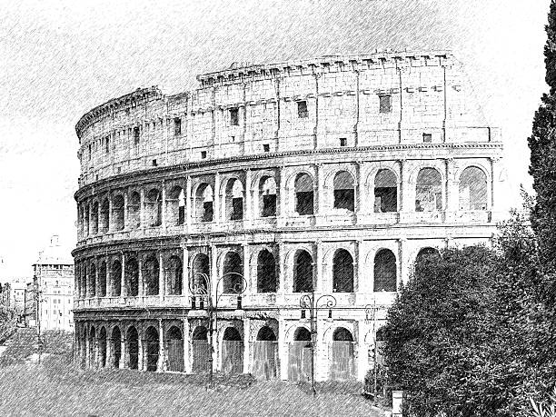 istock The Rome colosseum. Sketch style. 537552554
