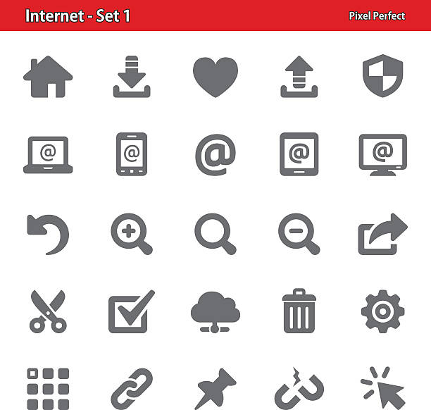 Internet Icons - Set 1 Professional, pixel perfect icons depicting various internet browsing concepts. broken flat screen stock illustrations
