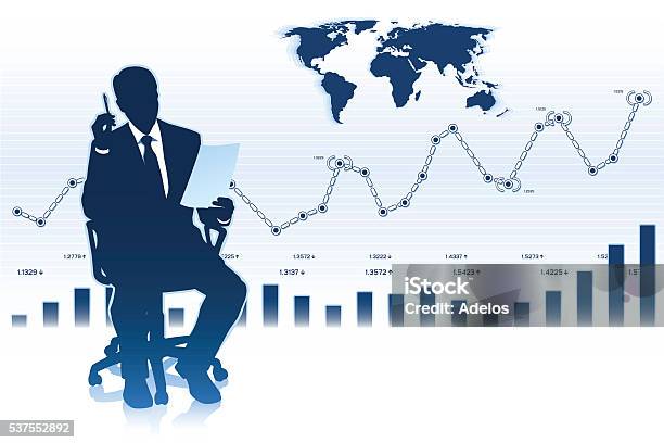 Silhouette Of Businessman In Office Chair Stock Illustration - Download Image Now - Adult, Business, Business Finance and Industry