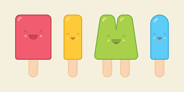 Cute Geometric Popsicles vector art illustration