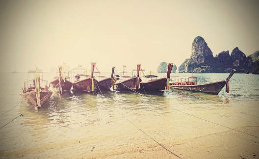 Retro style filtered faded postcard from Thailand.