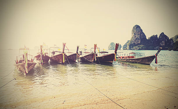 Retro style filtered faded postcard from Thailand. stock photo
